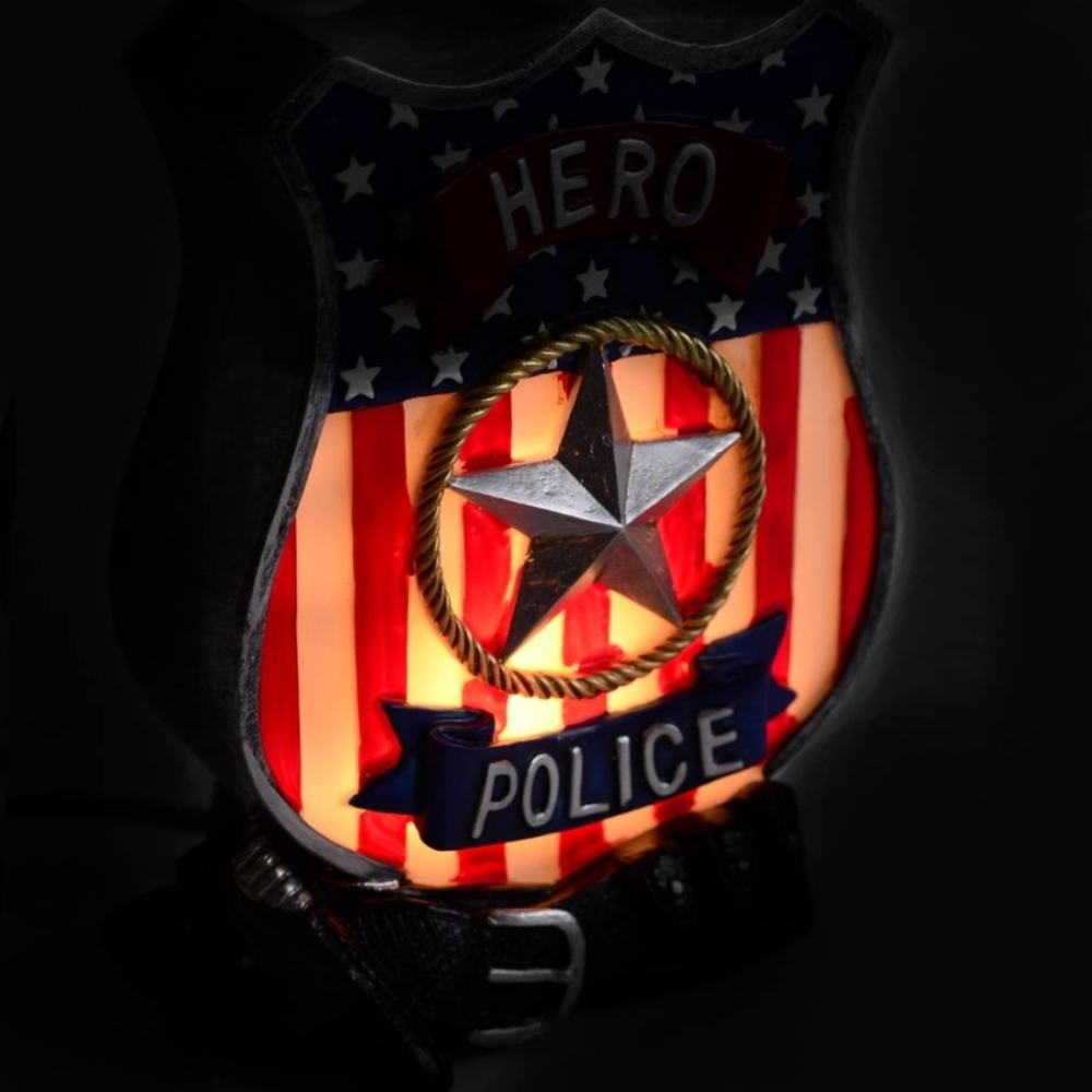 NWT RUSTIC POLICE NIGHT LIGHT LAMP